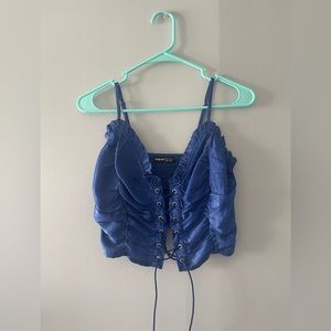 Blue lace up top